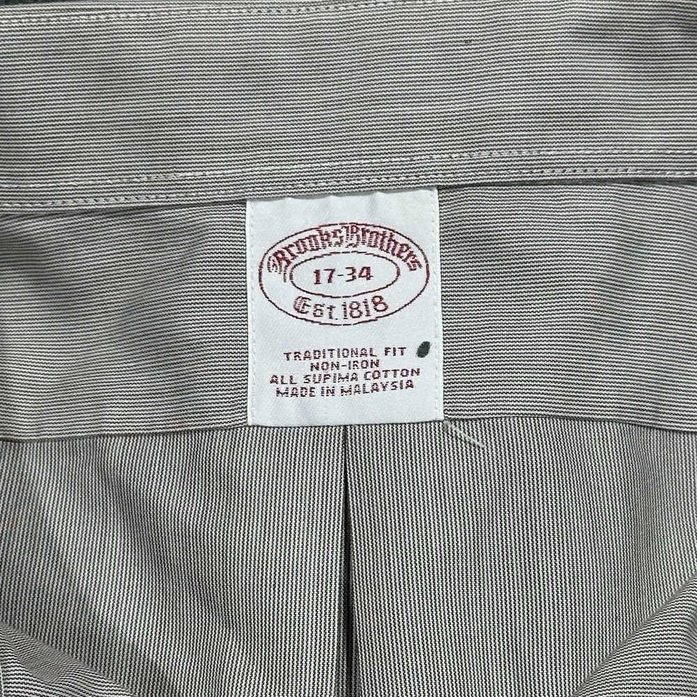 Brooks Brothers Traditonal Fit Non-Iron Supima Cotton Button Up Shirt Mens 17-34 - Picture 4 of 6